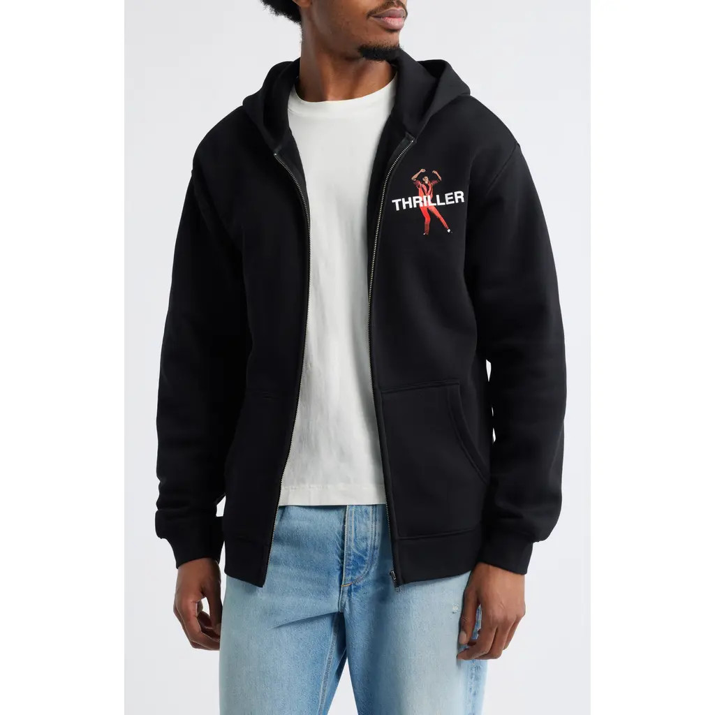 SANTO STUDIO Thriller Zip Hoodie in Black at Nordstrom, Size Xx-Large | Nordstrom
