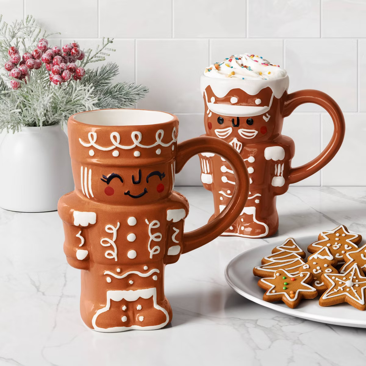 14.5 fl oz Stoneware Christmas Gingerbread Nutcracker Man Mug - Wondershop™ | Target
