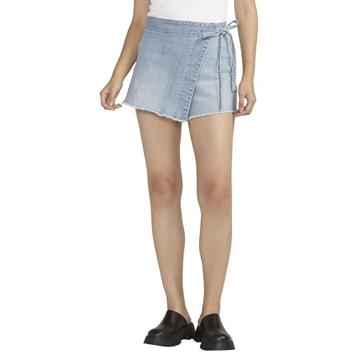 Silver Jeans Co. Women's Tie-Up Jean Skort, Med Wash ACS282, 32 | Amazon (US)