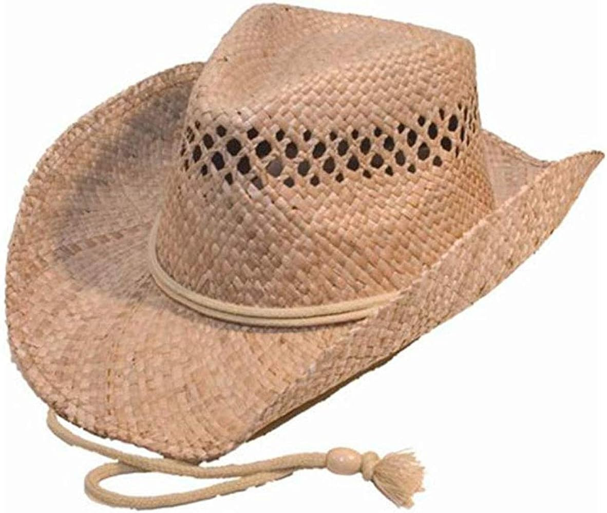 Quality Natural Straw Cowboy Hat (one size shapeable) | Amazon (UK)