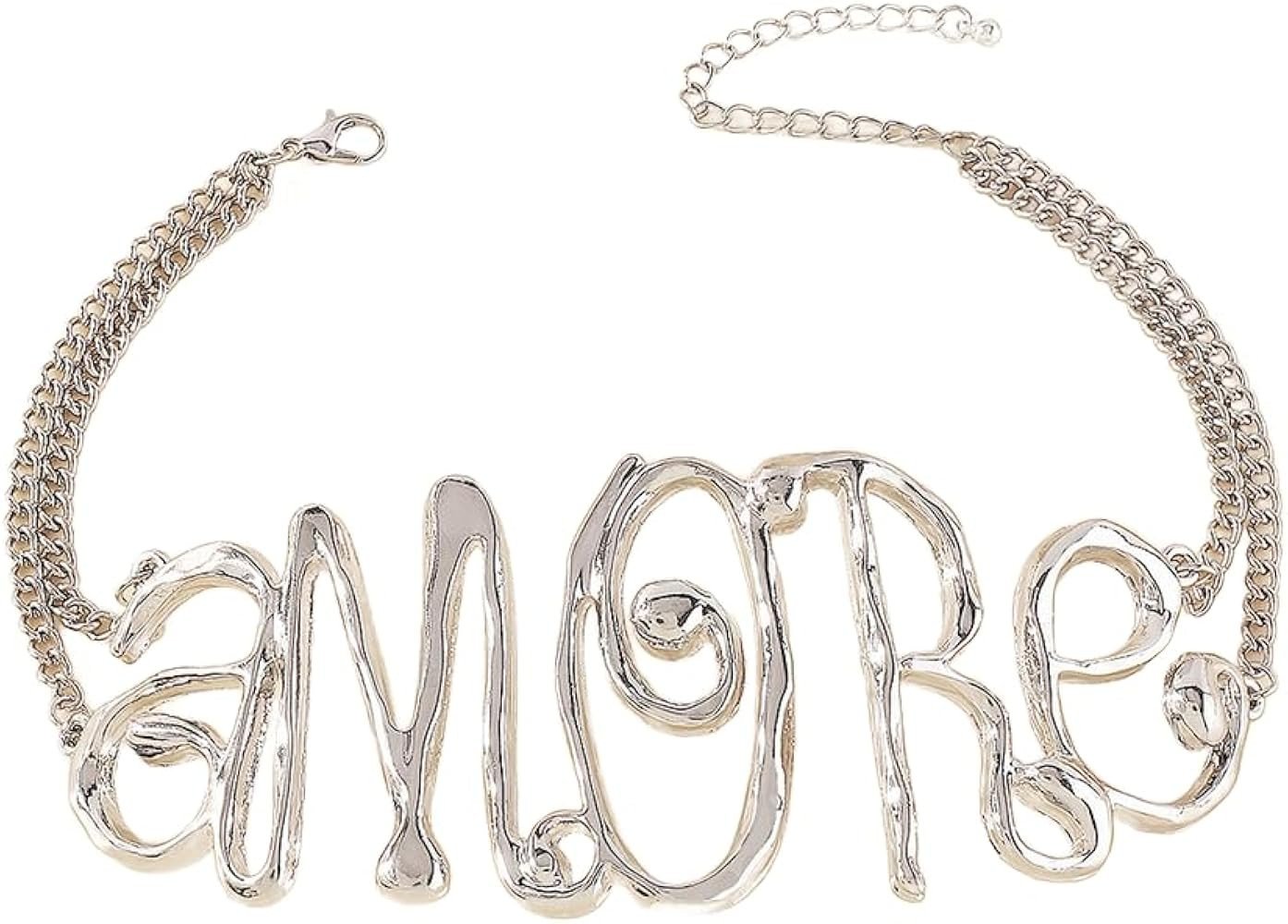 COLORFUL BLING Hip Hop Love Choker Necklace for Women Punk Chunky Gold Plated Love Heart Letter C... | Amazon (US)