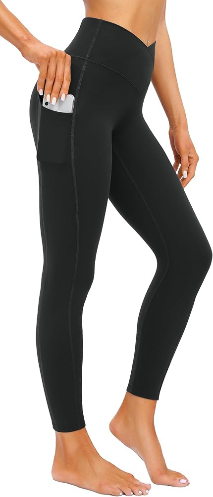 IUGA Women's Crossover Leggings with Pockets Workout Leggings for Women Tummy Control High Waiste... | Amazon (US)