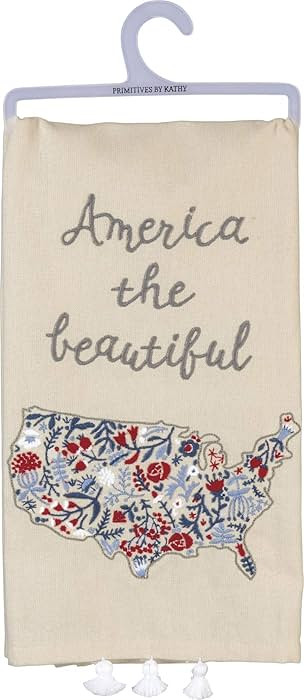 Primitives by Kathy Patriotic Embroidered Dish Towel, 20"x 26", America The Beautiful | Amazon (US)