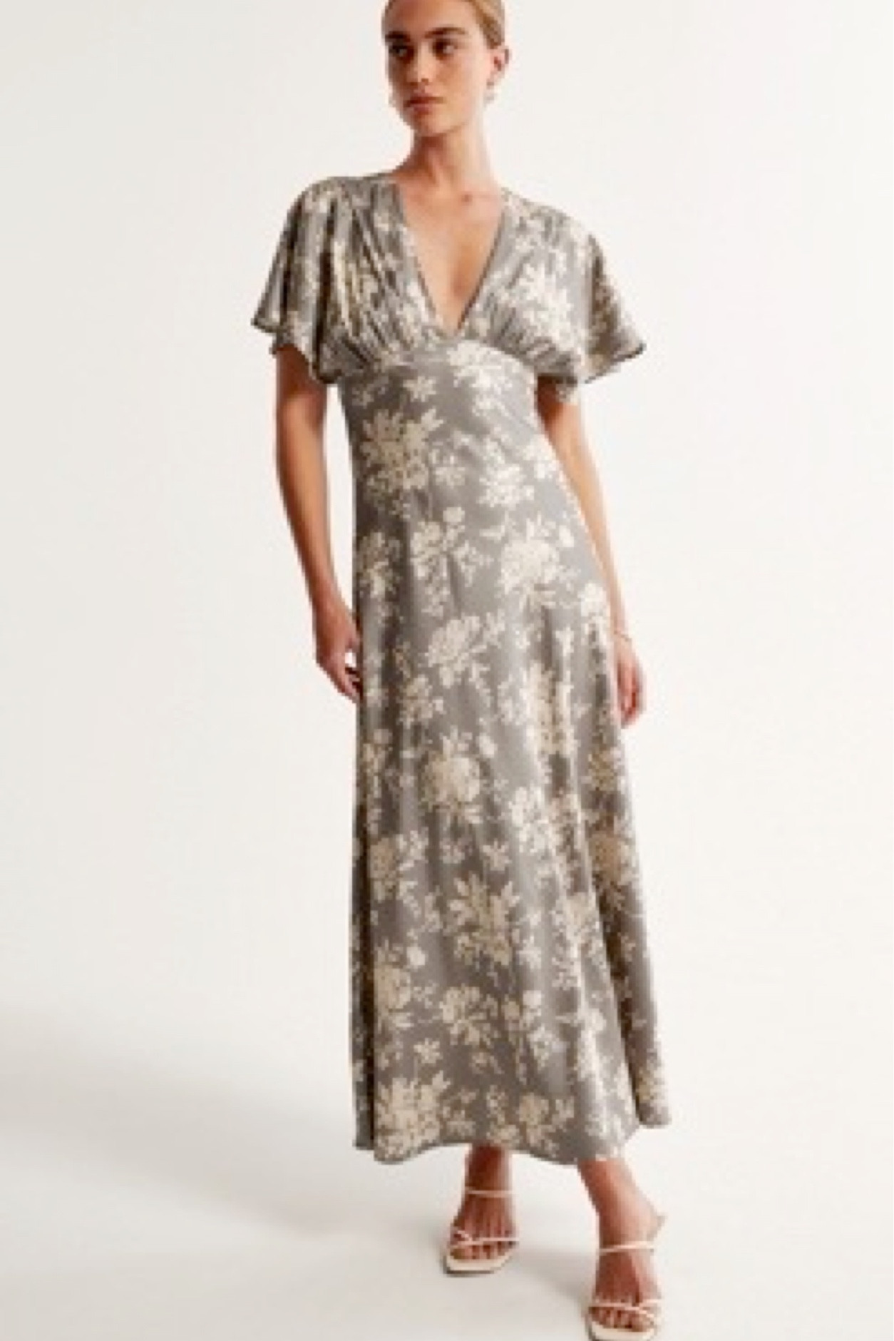 embellished cowl neck maxi dress in nude Babette