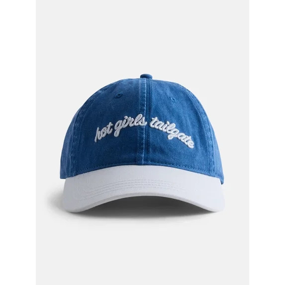 No Boundaries Women's Cotton Twill Game Day Baseball Hat, Blue | Walmart (US)