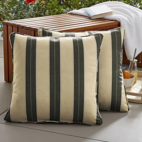 Striped Sunbrella® Indoor/Outdoor Throw Pillow | Wayfair North America