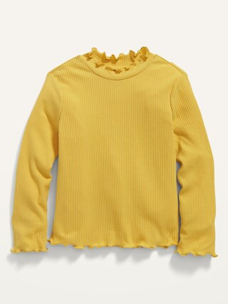 Long-Sleeve Rib-Knit Mock-Neck Top for Toddler Girls | Old Navy (US)