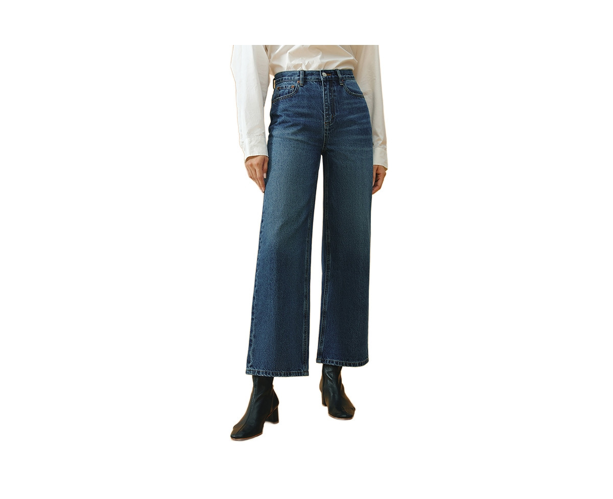 The Cityer Crop Wide Jeans - Dark blue | Macy's