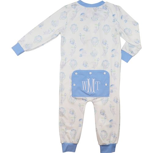 Blue Whimsical Bunny Zipper Pajamas - Shipping Mid-March | Cecil and Lou