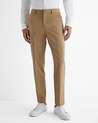 Slim Tan Wool-Blend Modern Tech Suit Pant | Express