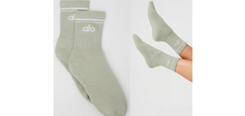 Retro Half-Crew Unisex Sock in Pink Quartz/White by Alo Yoga | Amazon (US)
