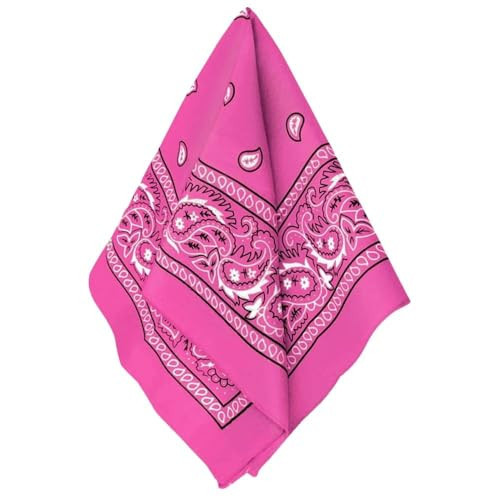 Vibrant Pink Premium Bandana - 20" x 20" (1 Pc.) - Soft Polyester Fabric - Ideal For Fashion, Outdoor Activities & DIY | Amazon (US)