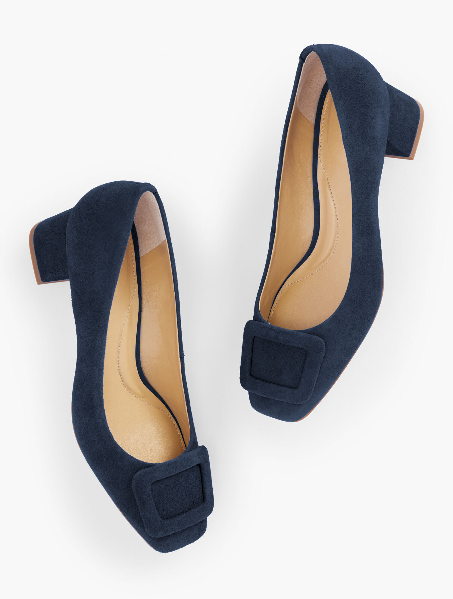 Carlye Buckle Block Heel Pumps - Suede | Talbots