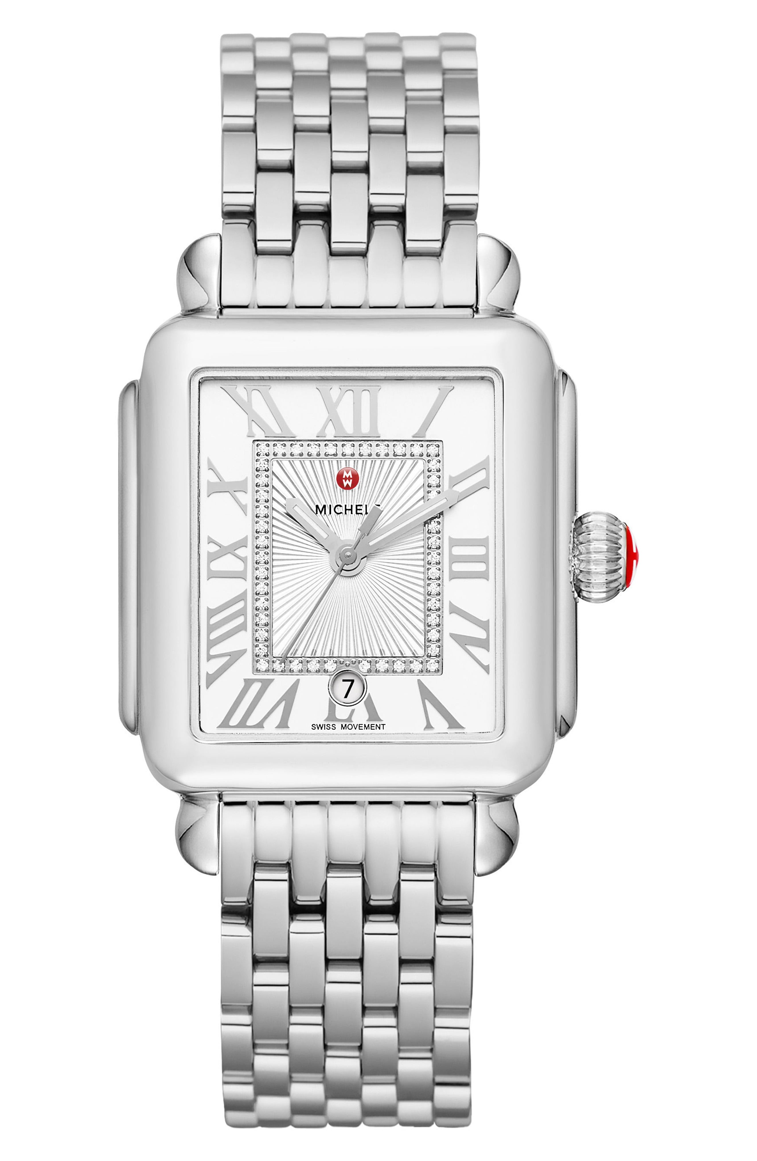 MICHELE Deco Madison Diamond Dial Watch Case, 33mm x 35mm | Nordstrom