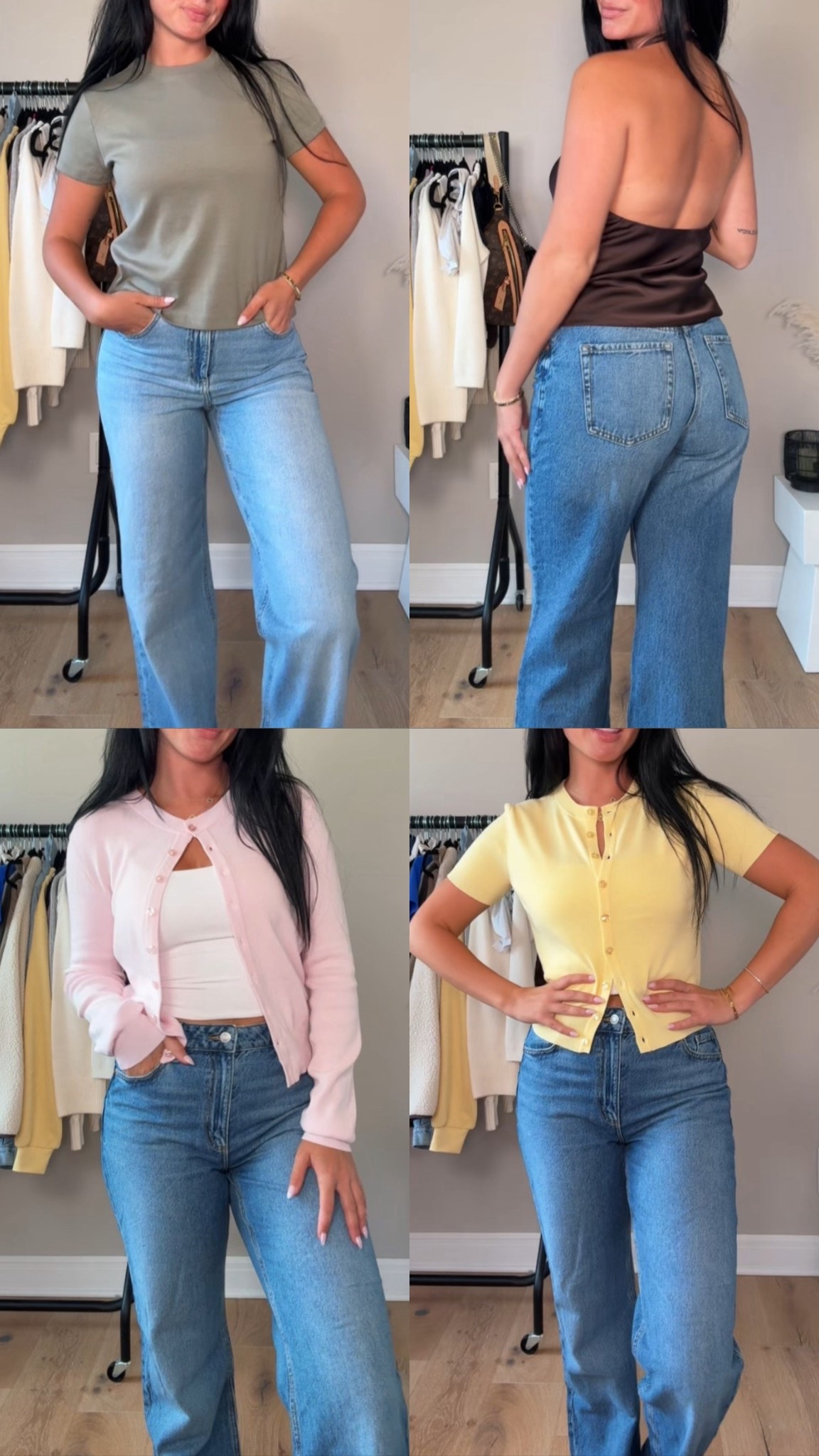 Getting my closet ready for fall 🐻🤍✨🍂 

@dynamiteclothing #ad


My sizing 5’7, 145lbs, 32dd
I’m wearing size small tops, size 27 jeans 

#LTKStyleTip #LTKU #LTKFindsUnder100