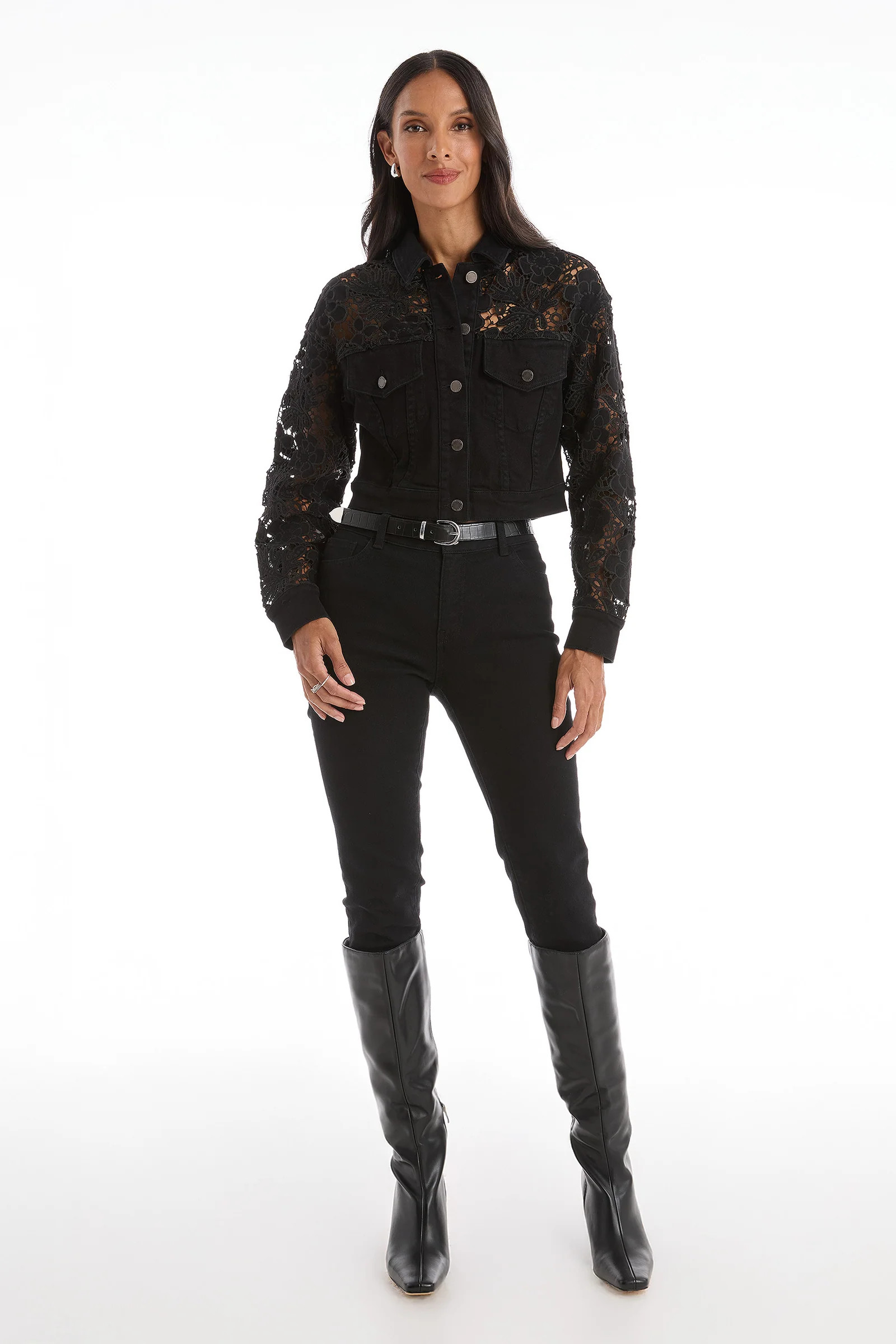 Celeste Jean Jacket - Black | The Noli Shop