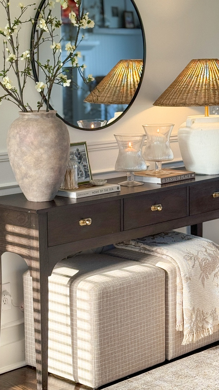 A console table styling for spring... 😌🌿 This console table styling is about welcome the spring with small blooms,  delicate details and subtle pops of season colors. Simple but intentional. Craving for color this year. Here's where I started. 

Comment SHOP for the links to this post. 🤎
.
.
.
.
Console table styling || spring decorating || spring home decor || home inspiration || home design || home decor
#homestyle #homedecoration #homedesign

#LTKHome #LTKSeasonal