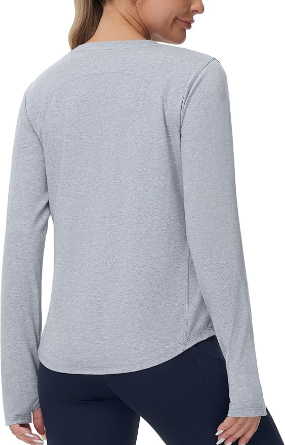 THE GYM PEOPLE Women's Long Sleeve Workout Shirts Athletic Crewneck Hiking Tops with Thumb Hole | Amazon (US)