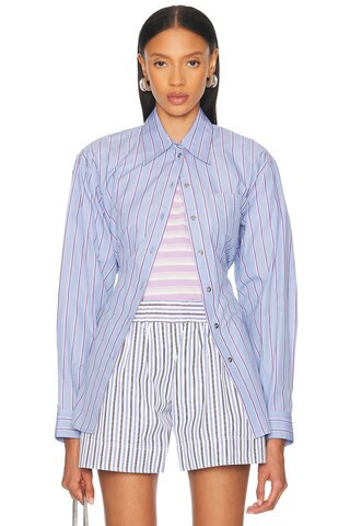 RABANNE Button Up Shirt in Blue | FWRD 