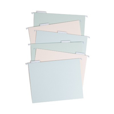U Brands 6ct 6 Pockets Hanging File Folders - Debossed Pastels: Office Supplies, File Organizer, Multicolored, 40 Sheet Capacity | Target