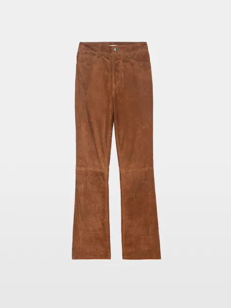Pistol Suede Leather Pants Cognac Women | Zadig&Voltaire | Zadig et Voltaire (US)