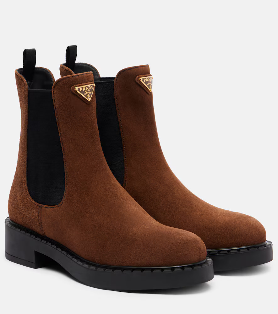 Prada Chocolate suede Chelsea boots | Mytheresa (US/CA)