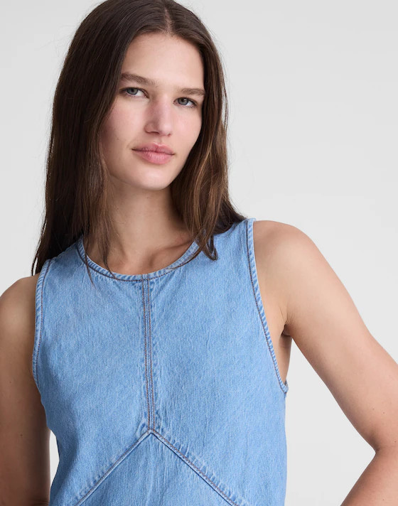 Airy Denim Seamed Maxi Dress | Madewell