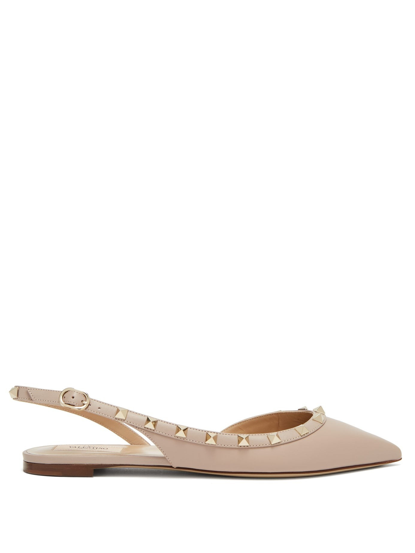 Rockstud slingback leather flats | Matches (US)