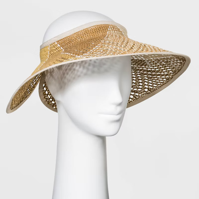 Women's Wide Brim Straw Visor Hat - A New Day™ | Target