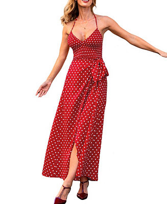 Women's Honey Please Polka Dot Maxi Beach Dress | Macy's