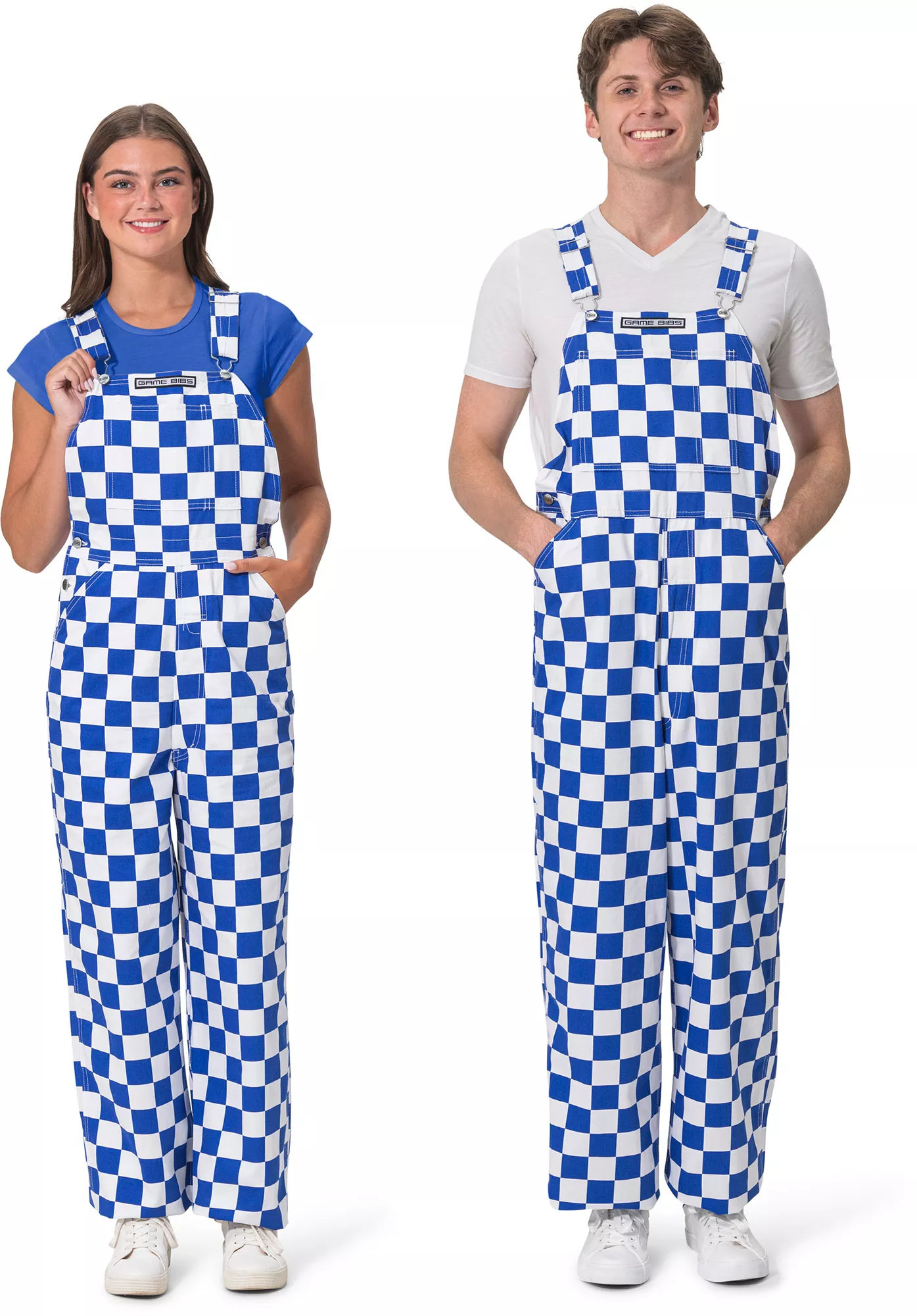 Game Bibs Adult Royal Blue/White Checkered College Stripes Overalls, Men's, XS, Black | DICK'S Sporting Goods
