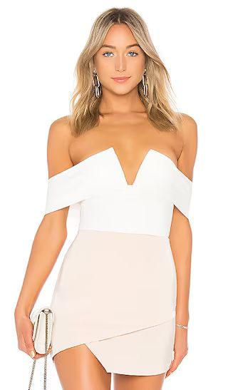 by the way. Aaliyah Deep V Bodysuit in White | Revolve Clothing (Global)