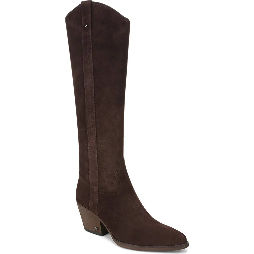 Sam Edelman Wyatt Knee High Western Boot in Cafe Noir at Nordstrom, Size 9 Regular Calf | Nordstrom
