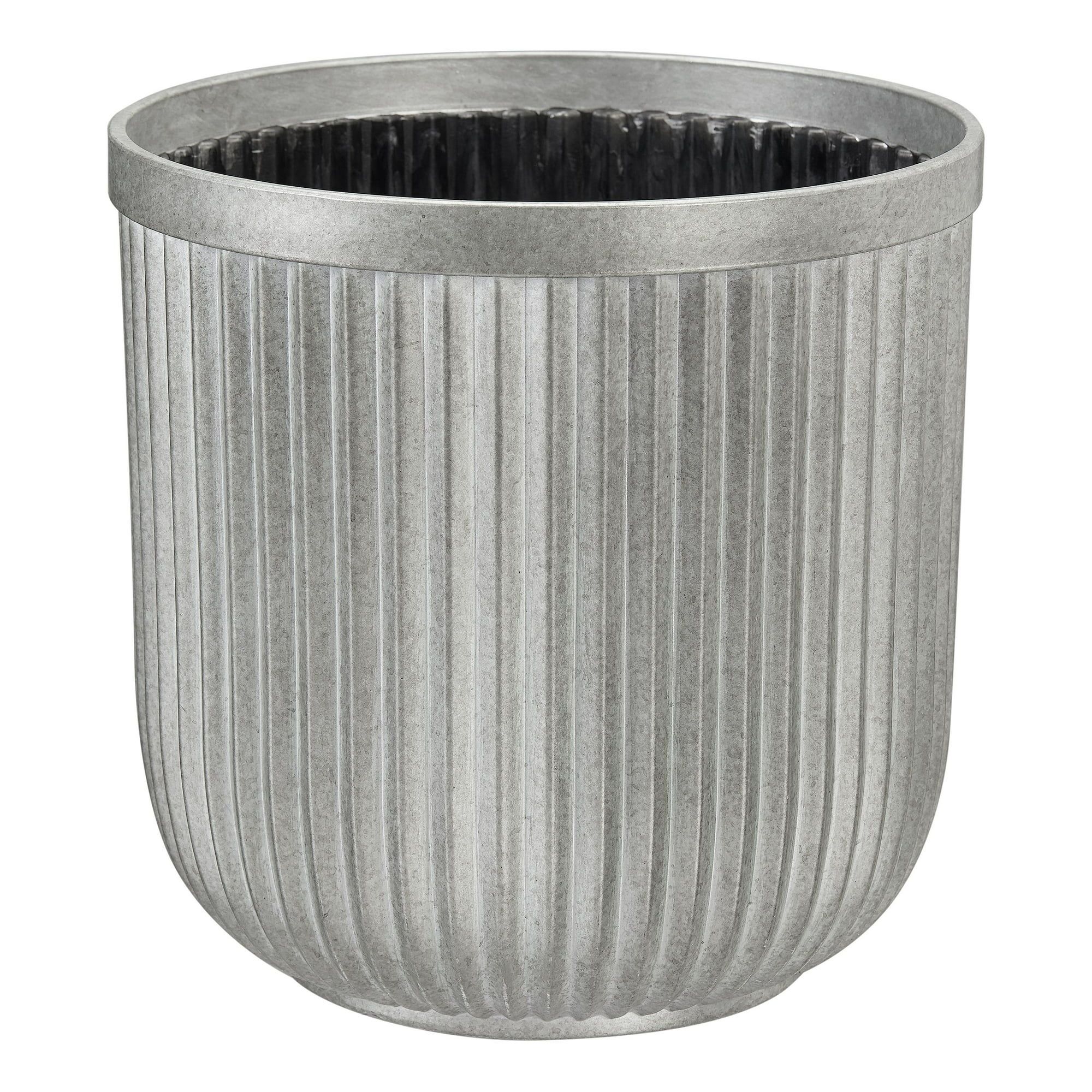 Better Homes & Gardens Ellan Faux Galvanized Plastic Planter, 12" | Walmart (US)