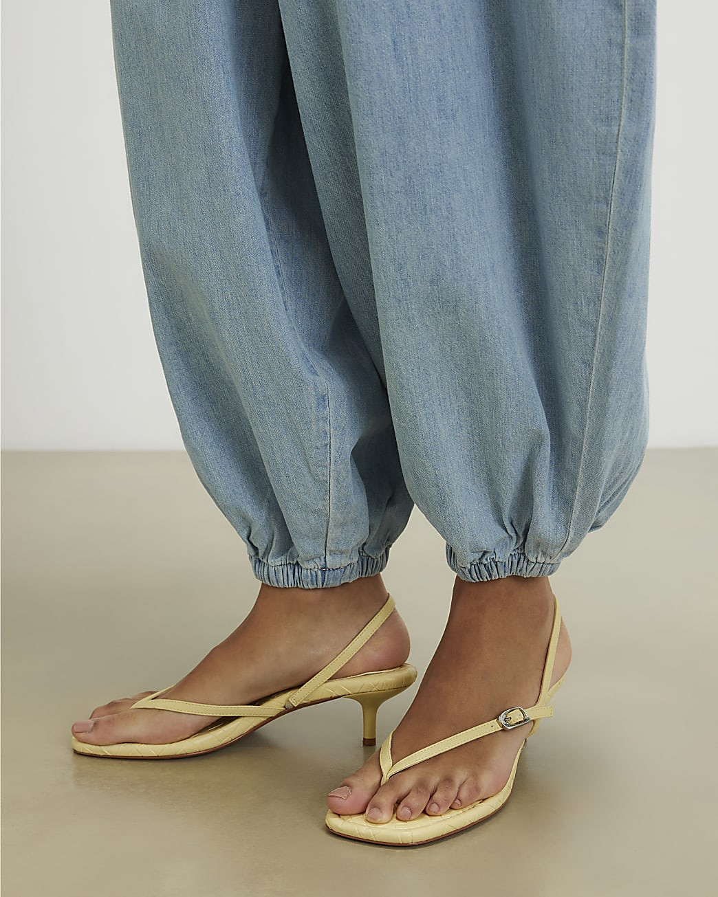 Yellow Toe Thong Low Heeled Sandals | River Island UK & IE