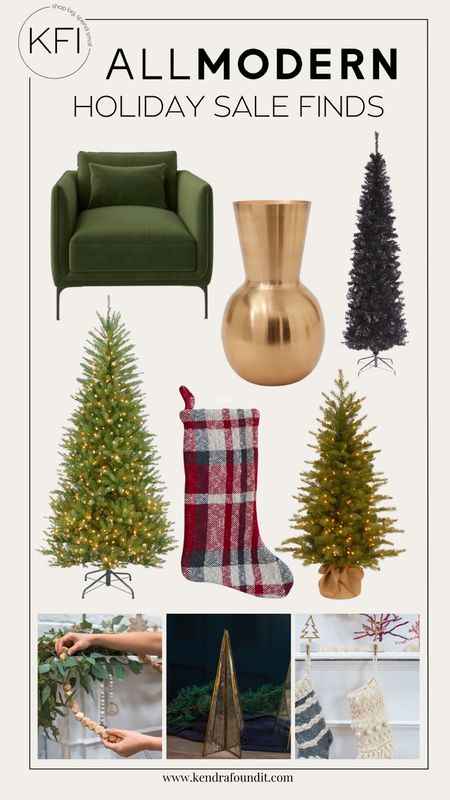 Now that halloween has passed (yesterday lol), you know what’s next, right? Holiday decorating! I’ve got some affordable @allmodern holiday sale finds to help you decorate for the holidays on a budget. I’ve got a few Christmas trees, a stocking, a garland, and even a luxurious green accent chair to get you in that festive mood.

The sale is on now and runs from November 24-27, 2023. Happy (early) holidays! 
#allmodernpartner #allmodern #modernmadesimple #modernbedroom #bedroom #livingroom #transitional #moderntraditional #decorinspo Affordable home decor.  Affordable furniture. Decorating on a budget. Bedroom refresh. Mid-century modern furniture.  Mid-century modern home. Minimalist style. Holiday decorations. Christmas tree. MCM home decor. MCM furniture. Modern bedroom. Modern living room. Christmas decor. Christmas decorating. Black Christmas tree. Plaid stocking. Beaded garlands. 


#LTKHoliday #LTKHolidaySale #LTKhome
