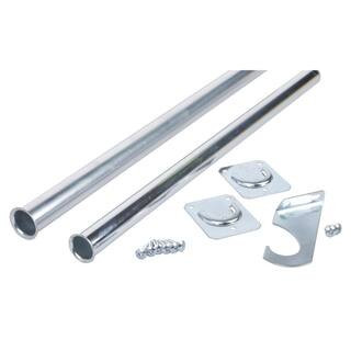 96 in. to 120 in. Zinc-Plated Heavy-Duty Steel Adjustable Hanging Closet Rod | The Home Depot