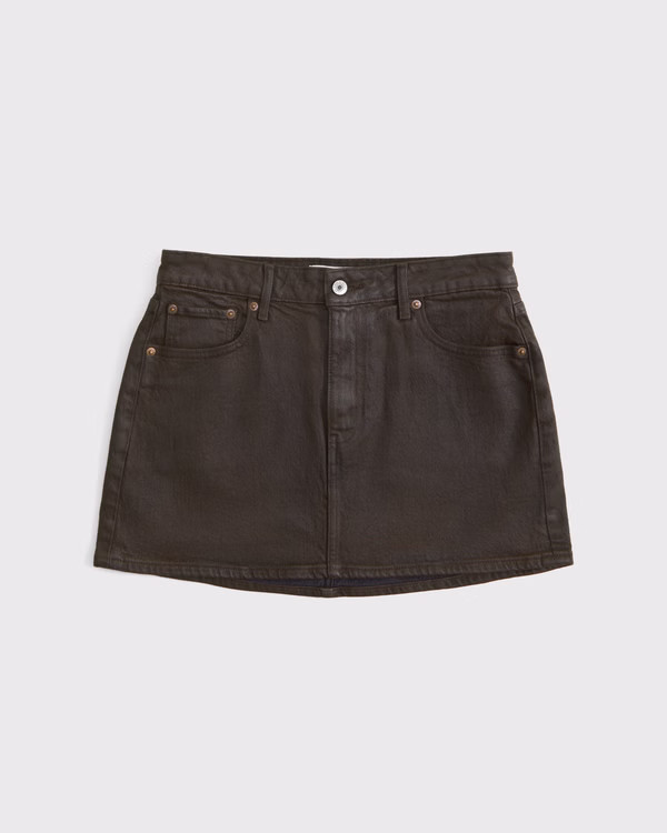Women's Curve Love Mid Rise Denim Mini Skirt | Women's Bottoms | Abercrombie.com | Abercrombie & Fitch (US)