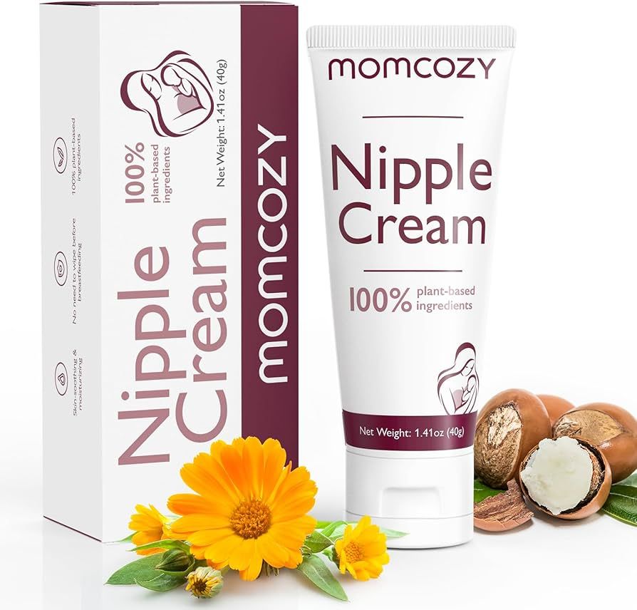 Momcozy 100% Natural Nipple Cream, Vegan Lanolin-free Nipple Butter, Breastfeeding Essentials for... | Amazon (US)