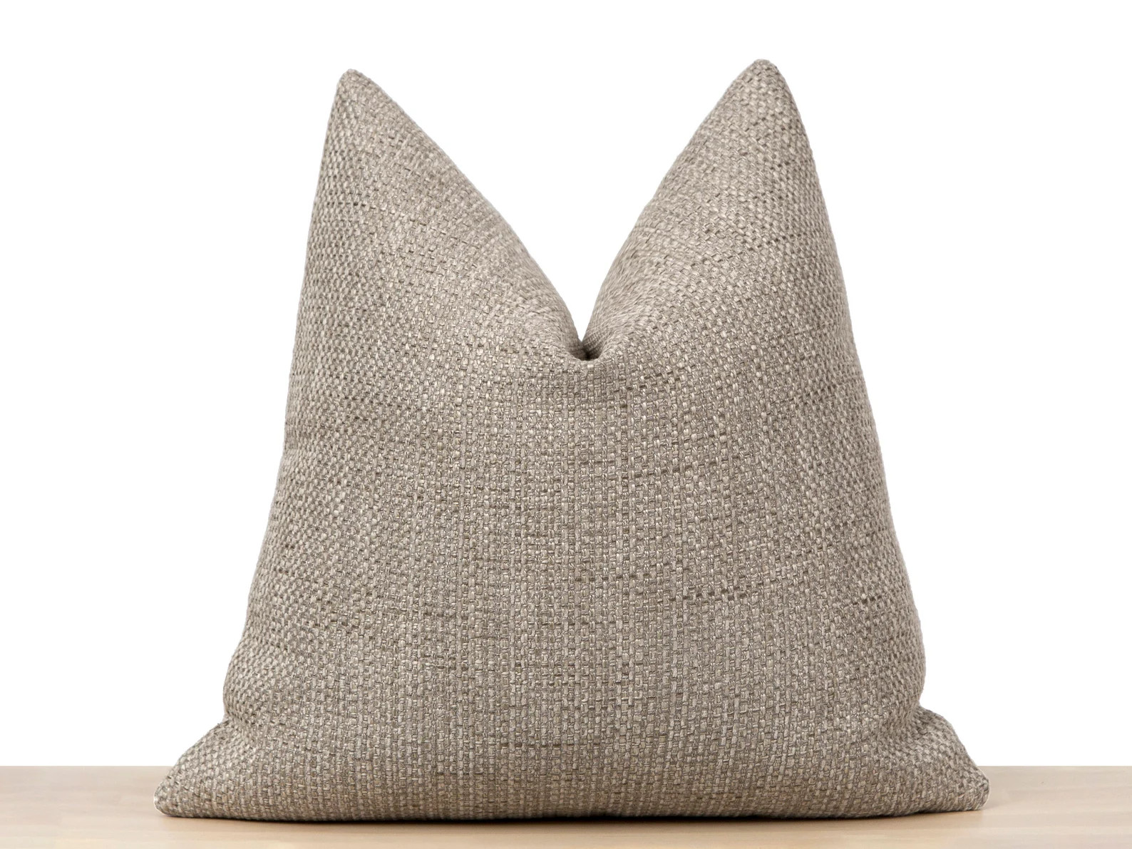 Taupe Beige Pillow Cover Euro Sham Cover Throw Pillow Cover Decorative Sofa Pillow Cover thick Wo... | Etsy (US)