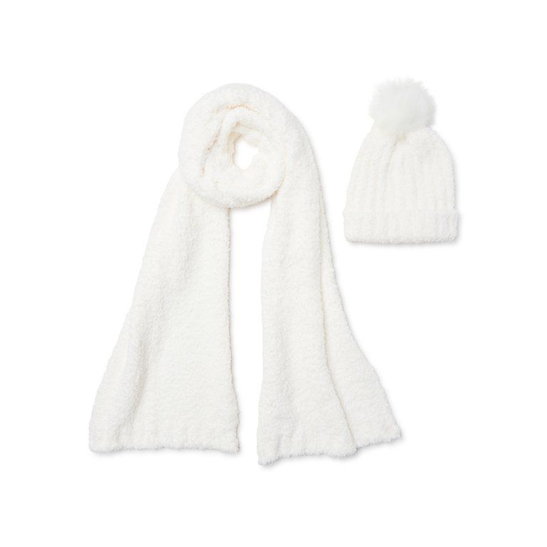Time and Tru Women’s Ribbed Beanie and Scarf Set, 2-Piece | Walmart (US)
