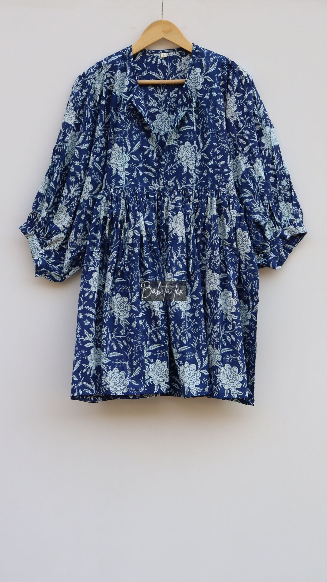 Midi Dress, Mini Dress, Floral Long Block Print Dress, Deep Neck With String Closer - Etsy | Etsy (US)