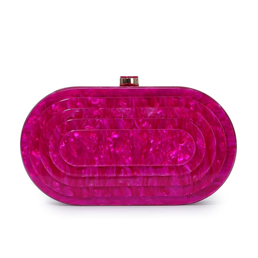 Fecialy Acrylic Evening Clutch Bag for Women Shell Shape Handbags Marbling Purse Formal Party Bri... | Amazon (US)