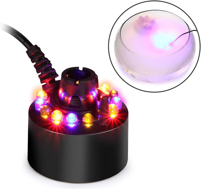 AGPTEK 12 LED Mist Maker Water Fountain Pond Fog Atomizer Air Humidifier, Ideal For Indoor or Out... | Amazon (US)