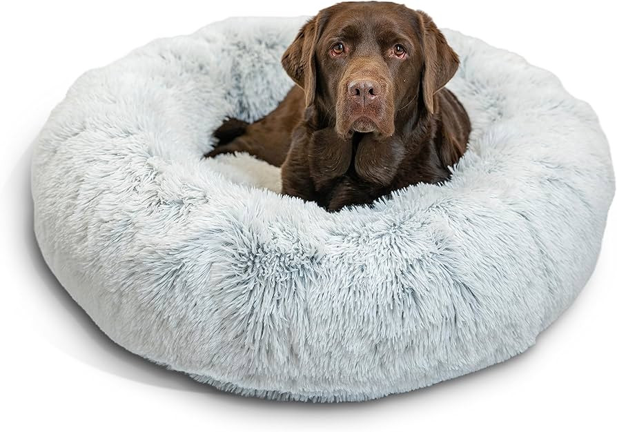 Best Friends by Sheri The Original Calming Donut Cat and Dog Bed in Shag Fur Frost, Large 36x36 | Amazon (US)