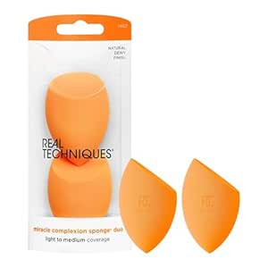 Real Techniques Miracle Complexion Sponge Set Duo, 2 Makeup Sponges For Liquid & Cream Makeup, Ma... | Amazon (US)