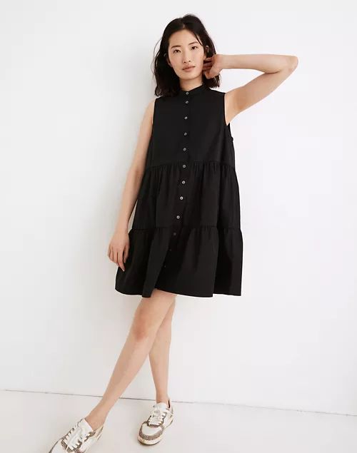 Banded-Collar Tiered Dress | Madewell