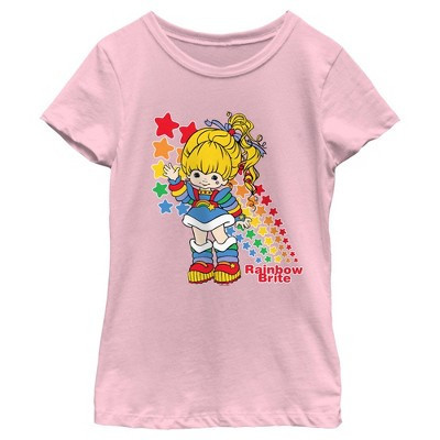 Girl's Rainbow Brite Hello Portrait T-Shirt - Light Pink - X Small | Target