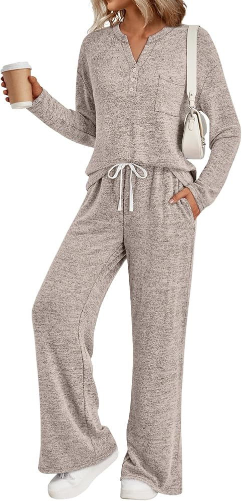 LILLUSORY Womens 2 Piece Lounge Sets Winter Outfits 2025 Sweatsuit Matching Pjs Airport Vacation ... | Amazon (US)
