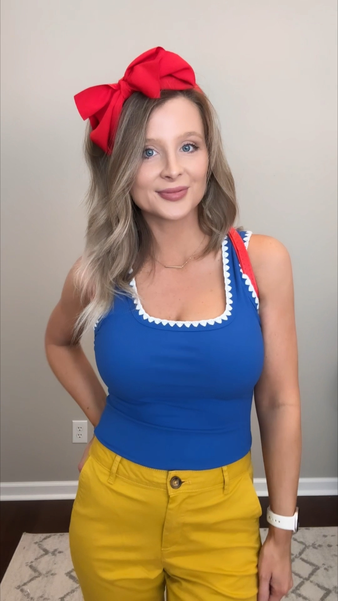 Snow White Disney park outfit 🍎✨ Low effort & cute! Amazon yellow pants, red bow backpack, and princess-inspired looks perfect for Disney World or Disneyland 🏰🖤 Comfy, magical, and Mickey-approved! Shop via link in bio 💛 #DisneyOutfit #PrincessInspired #AmazonFinds #DisneyWorldStyle #DisneylandLook 

#LTKTravel #LTKgrwm #LTKootd